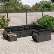 Afuera Living Contemporary 10 Piece Poly Rattan Small Sofa Set in Black