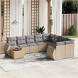 Afuera Living Contemporary 10 Piece Poly Rattan Sofa Set in Gray/Beige