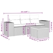 Afuera Living Contemporary Synthetic Poly Rattan 4 Piece  Sofa Set in Beige