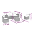 Afuera Living Contemporary Synthetic Poly Rattan Sofa Set in Gray/Beige