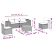 Afuera Living Contemporary 6 Piece Poly Rattan Sofa Set in Gray
