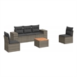 Afuera Living Contemporary 6 Piece Poly Rattan Sofa Set in Gray