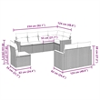 Afuera Living Contemporary 8 Piece Poly Rattan Sofa Set in Black/Cream