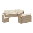 Afuera Living Contemporary 8 Piece Poly Rattan Sofa Set in Beige
