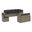 Afuera Living Contemporary 8 Piece Poly Rattan Sofa Set in Gray