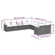Afuera Living Contemporary Synthetic Poly Rattan 10 Piece Sofa Set in Beige