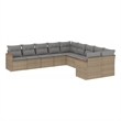 Afuera Living Contemporary Synthetic Poly Rattan 10 Piece Sofa Set in Beige