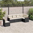 Afuera Living Contemporary 6 Piece Poly Rattan Large Sofa Set in Black