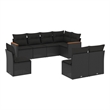 Afuera Living Contemporary Synthetic Poly Rattan 8 Piece Sofa Set in Black