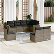 Afuera Living Contemporary 8 Piece Poly Rattan Sofa Set in Gray