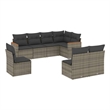 Afuera Living Contemporary 8 Piece Poly Rattan Sofa Set in Gray