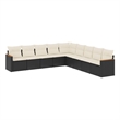 Afuera Living Contemporary 9 Piece Poly Rattan Sofa Set in Black/Cream