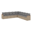 Afuera Living Contemporary 9 Piece Poly Rattan Sofa Set in Gray/Beige