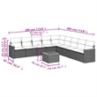 Afuera Living Contemporary 10 Piece Poly Rattan Sofa Set in Beige