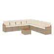 Afuera Living Contemporary 10 Piece Poly Rattan Sofa Set in Beige