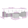 Afuera Living Contemporary 6 Piece Poly Rattan Sofa Set in Gray