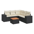 Afuera Living Contemporary Synthetic Poly Rattan 6 Piece  Sofa Set in Black