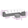 Afuera Living Contemporary 7 Piece Poly Rattan Sofa Set in Black
