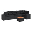Afuera Living Contemporary 7 Piece Poly Rattan Sofa Set in Black