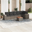 Afuera Living Contemporary 7 Piece Poly Rattan Sofa Set in Gray