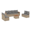 Afuera Living Contemporary 9 Piece Poly Rattan Sofa Set in Gray/Beige