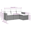 Afuera Living Contemporary 4 Piece Poly Rattan Sofa Set in Black/Blue