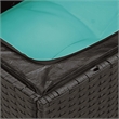 Afuera Living Contemporary 4 Piece Poly Rattan Sofa Set in Black/Blue