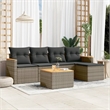 Afuera Living Contemporary Synthetic Poly Rattan 6 Piece  Sofa Set in Gray