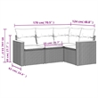 Afuera Living Contemporary 4 Piece Poly Rattan Large Sofa Set in Black