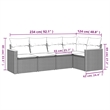 Afuera Living Contemporary 5 Piece Poly Rattan Sofa Set in Black