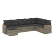 Afuera Living Contemporary Synthetic Poly Rattan 8 Piece  Sofa Set in Gray