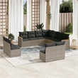 Afuera Living Contemporary 11 Piece Poly Rattan Large Sofa Set in Gray