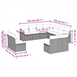 Afuera Living Contemporary 11 Piece Poly Rattan Large Sofa Set in Gray