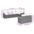 Afuera Living Contemporary Synthetic Poly Rattan 7 Piece Sofa Set in Gray