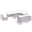 Afuera Living Contemporary 11 Piece Poly Rattan Sofa Set in Black/Cream