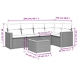 Afuera Living Contemporary Synthetic Poly Rattan 6 Piece  Sofa Set in Beige