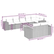 Afuera Living Contemporary Synthetic Poly Rattan 9 Piece Sofa Set in Gray