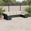 Afuera Living Contemporary 10 Piece Poly Rattan Sofa Set in Black/Cream