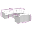 Afuera Living Contemporary 10 Piece Poly Rattan Sofa Set in Gray