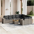 Afuera Living Contemporary Synthetic Poly Rattan 10 Piece Sofa Set in Gray