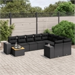 Afuera Living Contemporary Synthetic Poly Rattan 10 Piece Sofa Set in Black