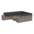 Afuera Living Contemporary Synthetic Poly Rattan Garden Sofa Set in Gray