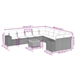 Afuera Living Contemporary Synthetic Poly Rattan 11 Piece  Sofa Set in Beige