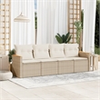 Afuera Living 4 Piece Poly Rattan Patio Sofa Set in Cream/Beige