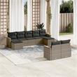 Afuera Living Contemporary 9 Piece Poly Rattan Sofa Set in Gray