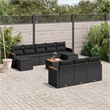 Afuera Living Contemporary 11 Piece Poly Rattan Sofa Set in Black