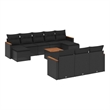 Afuera Living Contemporary 11 Piece Poly Rattan Sofa Set in Black