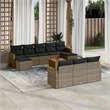 Afuera Living Contemporary Synthetic Poly Rattan 11 Piece Sofa Set in Gray