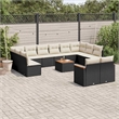 Afuera Living Contemporary 13 Piece Poly Rattan Sofa Set in Black