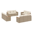 Afuera Living Contemporary Synthetic Poly Rattan Garden Sofa Set in Beige